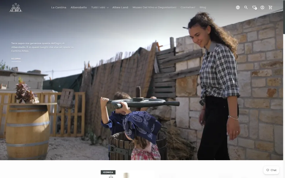 Albea Winery website, designed and developed by REGICODE