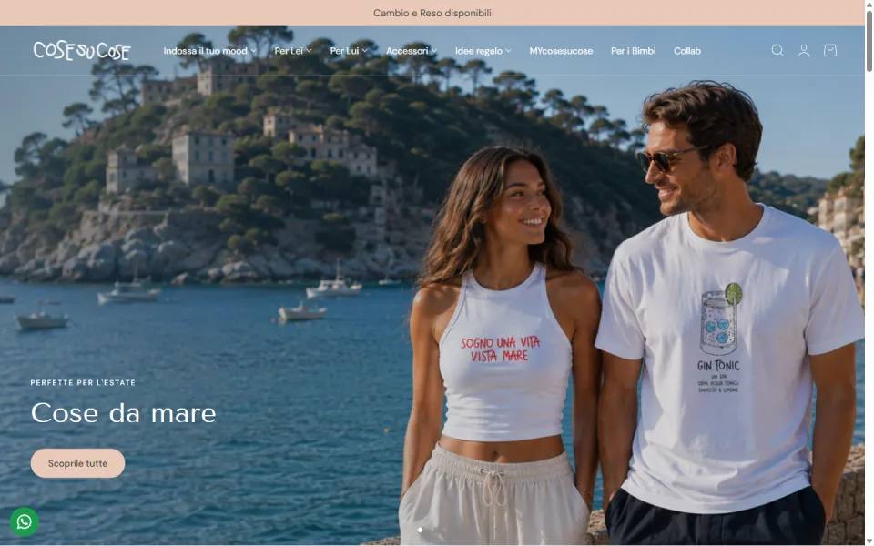Cose su Cose website, designed and developed by REGICODE