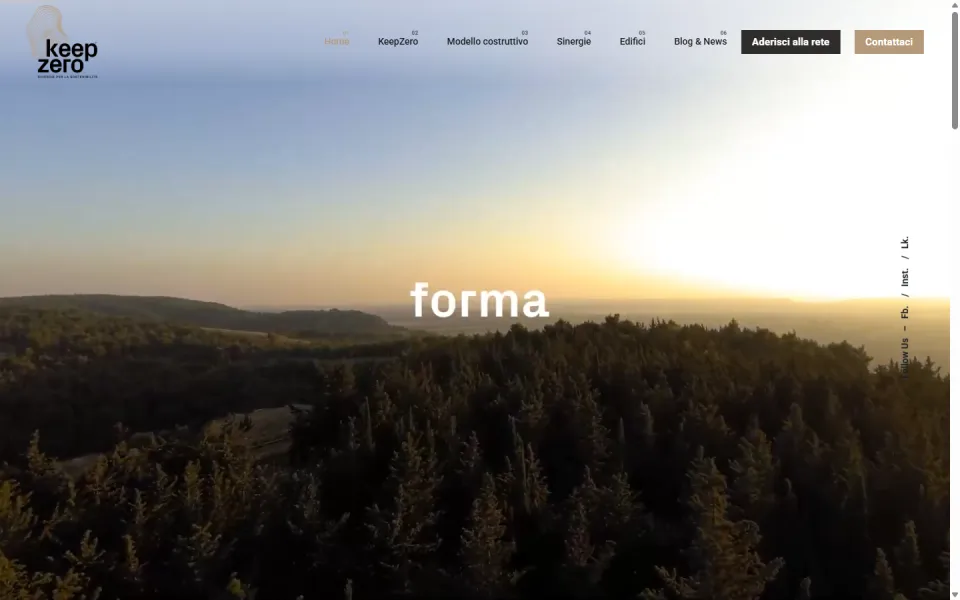 Keepzero website, designed and developed by REGICODE
