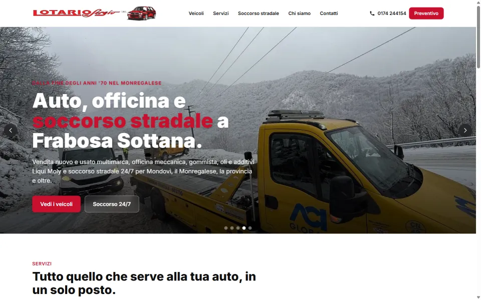 Lotario Sergio website, designed and developed by REGICODE