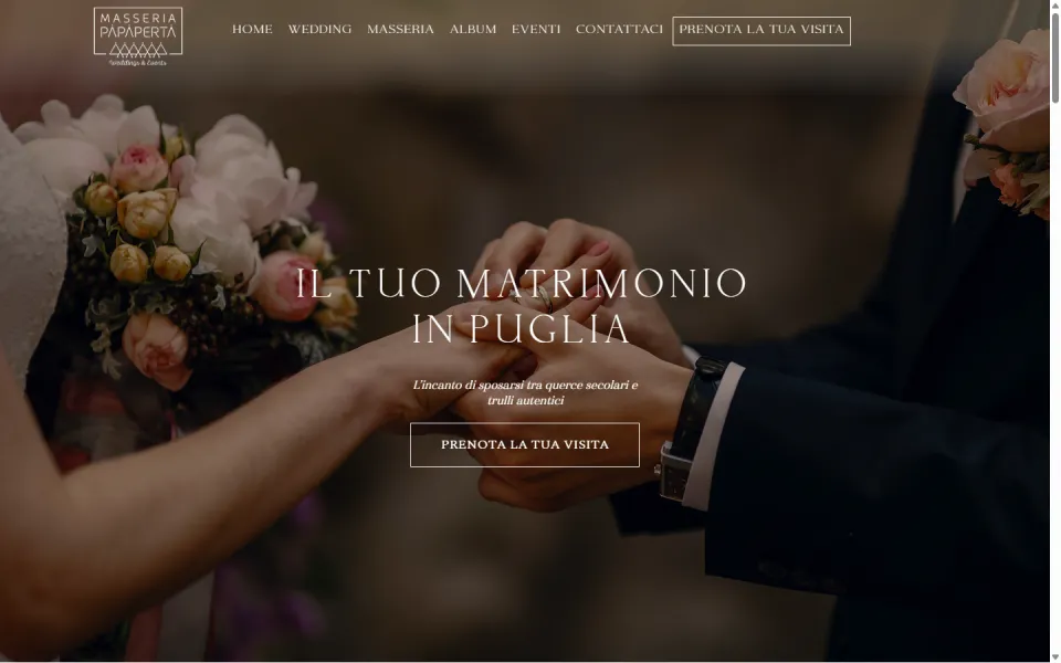 Masseria Papaperta website, designed and developed by REGICODE