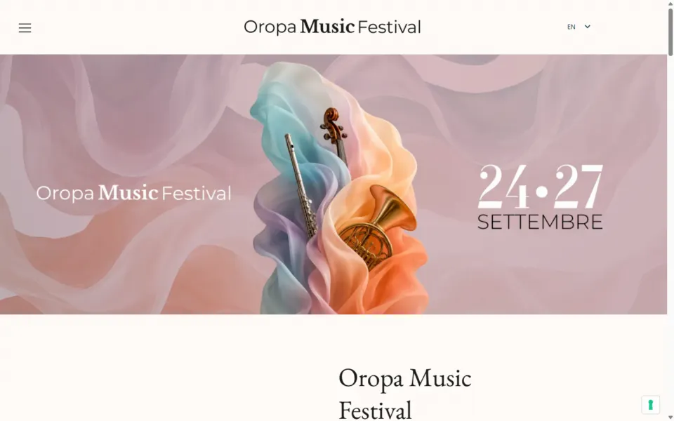 Oropa Music Festival website, designed and developed by REGICODE